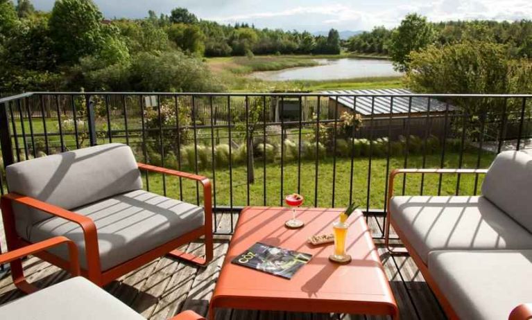 Beautiful outdoor terrace at the DoubleTree by Hilton Lyon Eurexpo.