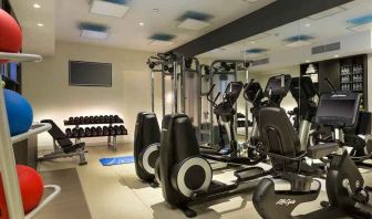 Fitness center at the Hilton Paris Opera.