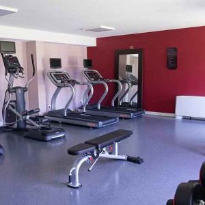 Fitness center at the Hampton by Hilton Toulouse Airport.