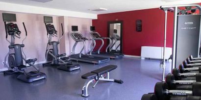 Fitness center at the Hampton by Hilton Toulouse Airport.