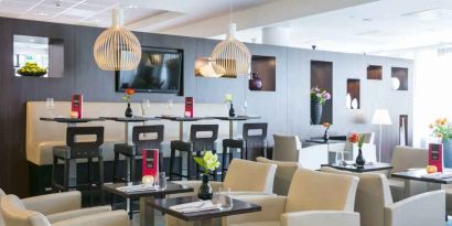 Dining area at the Hampton by Hilton Amsterdam Airport Schiphol.