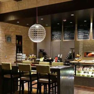 Dining area perfect for co-working at the Hilton Dallas Plano Granite Park.