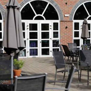 stunning outdoor terrace ideal as a coworking space at DoubleTree by Hilton York.