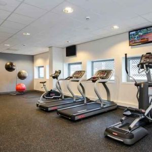 Fully equipped fitness center at the Hampton by Hilton Amsterdam Arena Boulevard.