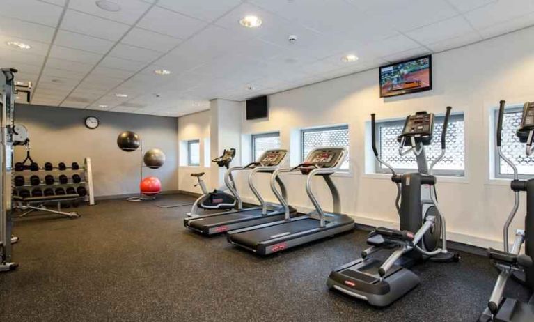 Fully equipped fitness center at the Hampton by Hilton Amsterdam Arena Boulevard.