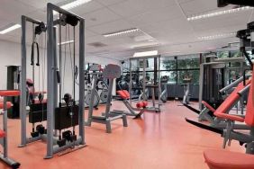 Fully equipped fitness center at the Hilton Amsterdam.