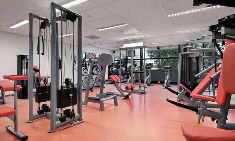 Fully equipped fitness center at the Hilton Amsterdam.