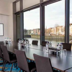 Meeting room with view at the DoubleTree by Hilton Amsterdam Centraal Station.