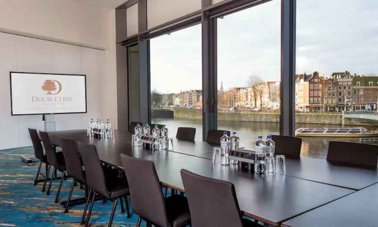 Meeting room with view at the DoubleTree by Hilton Amsterdam Centraal Station.