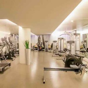 Fitness center at the DoubleTree by Hilton Amsterdam Centraal Station.