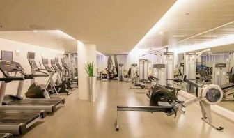 Fitness center at the DoubleTree by Hilton Amsterdam Centraal Station.