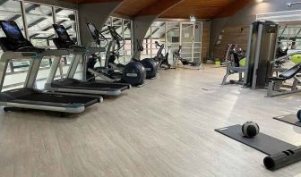 well equipped fitness center at Hilton Cobham.