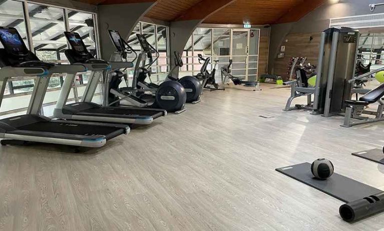 well equipped fitness center at Hilton Cobham.