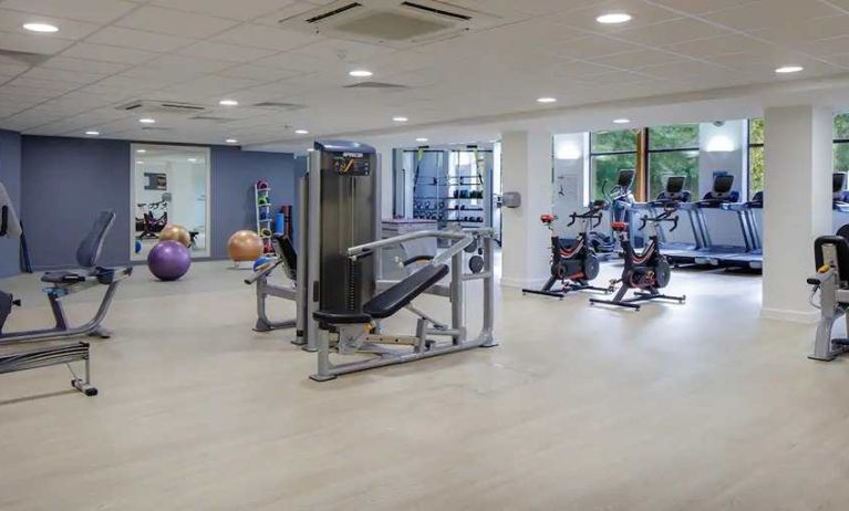 well equipped fitness center at Hilton London Watford.