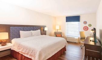 spacious king room with TV and work desk ideal to work remotely at Hampton Inn & Suites by Hilton San Jose-Airport.