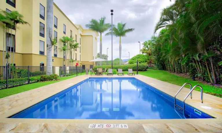 beautiful outdoor pool at Hampton Inn & Suites by Hilton San Jose-Airport.