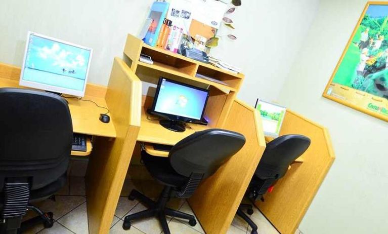 dedicated business center with PC, internet, business desk, and printer at Hampton Inn & Suites by Hilton San Jose-Airport.