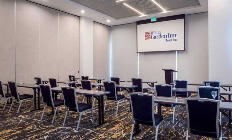 professional meeting room for business meetings and conferences at Hilton Garden Inn Santa Ana San Jose.