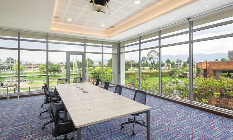 professional meeting room at Hilton Garden Inn Bogota Airport.