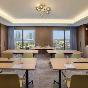 professional meeting room at DoubleTree by Hilton Sharjah Waterfront Hotel & Residences.