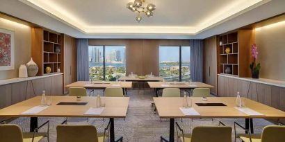 professional meeting room at DoubleTree by Hilton Sharjah Waterfront Hotel & Residences.