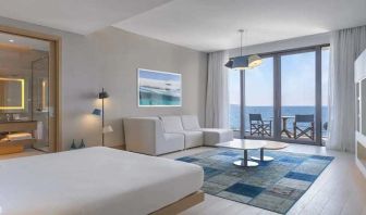 luxurious king suite with gorgeous water views at Susona Bodrum, LXR Hotels & Resorts.