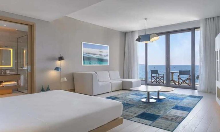 luxurious king suite with gorgeous water views at Susona Bodrum, LXR Hotels & Resorts.