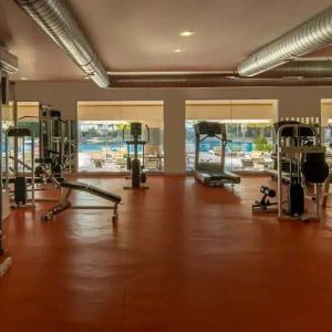 well equipped fitness center at DoubleTree by Hilton Bodrum Isil Club Resort.