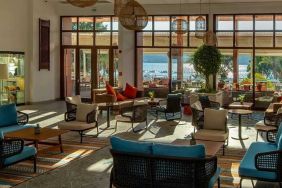 comfortable lobby and coworking space at DoubleTree by Hilton Bodrum Isil Club Resort.