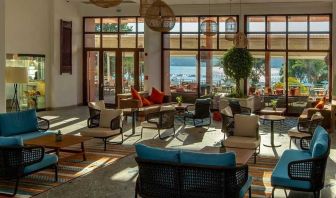 comfortable lobby and coworking space at DoubleTree by Hilton Bodrum Isil Club Resort.