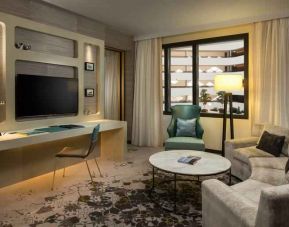 Comfortable living room suitable as workspace at the Hilton Amsterdam Airport Schiphol.