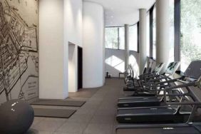 Fitness center with treadmills at the Hilton Amsterdam Airport Schiphol.