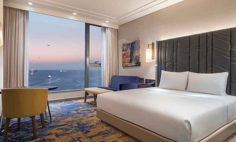 beautiful king room with ocean views at Hilton Istanbul Bakirkoy.