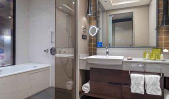 spacious bathroom and shower at Hilton Istanbul Bakirkoy.