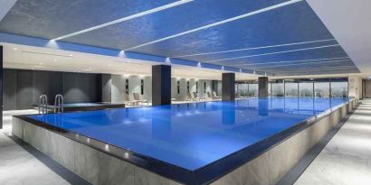 beautiful indoor pool at Hilton Istanbul Bakirkoy.