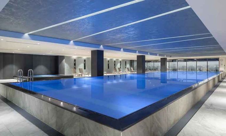 beautiful indoor pool at Hilton Istanbul Bakirkoy.