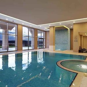 stunning indoor pool with lovely views at Hilton Garden Inn Mardin.