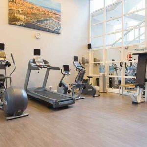 well equipped fitness center at Hilton Barcelona.