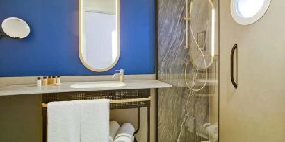 spacious and clean king bathroom at Casa Alberola Alicante, Curio Collection by Hilton.