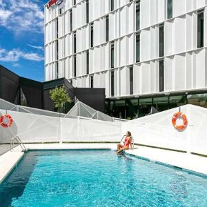 lovely and large outdoor pool at Hampton by Hilton Alcobendas Madrid.