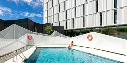 lovely and large outdoor pool at Hampton by Hilton Alcobendas Madrid.