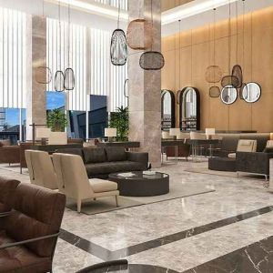 comfortable lobby and lounge area ideal as a coworking space at DoubleTree by Hilton Manisa.