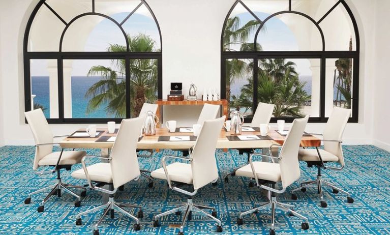 Bright meeting room at the Hilton Los Cabos Beach & Golf Resort.