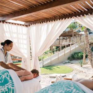 Relaxing spa area at the Hilton Los Cabos Beach & Golf Resort.