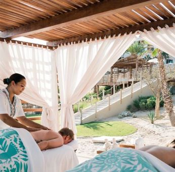 Relaxing spa area at the Hilton Los Cabos Beach & Golf Resort.