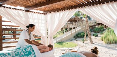 Relaxing spa area at the Hilton Los Cabos Beach & Golf Resort.