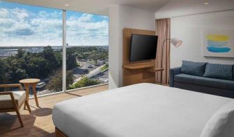 Queen room with view at the Hilton Garden Inn Cancun Airport.