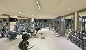 Fully equipped fitness center at the DoubleTree by Hilton Doha - Old Town.