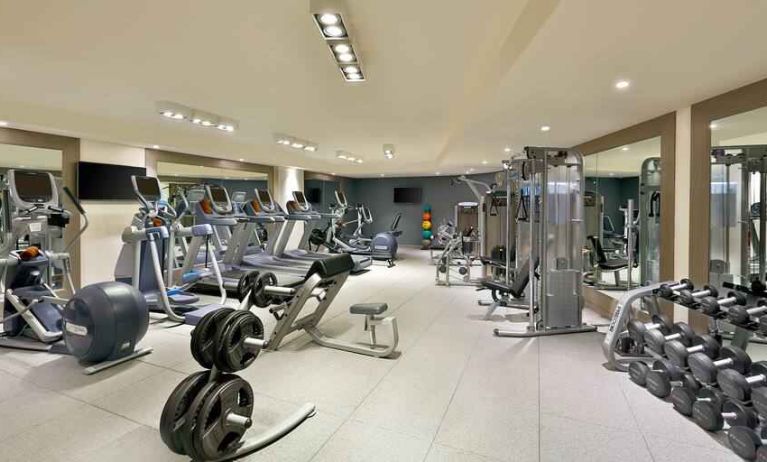 Fully equipped fitness center at the DoubleTree by Hilton Doha - Old Town.