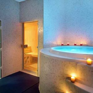 Relaxing spa area with jacuzzi at the DoubleTree by Hilton Doha - Old Town.